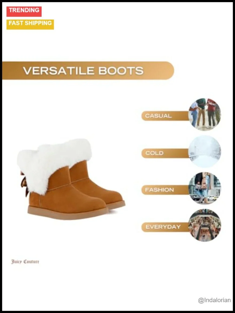 Women's Slip On Winter Snow Boots with Faux Fur Lining Cushioned Insoles Warm